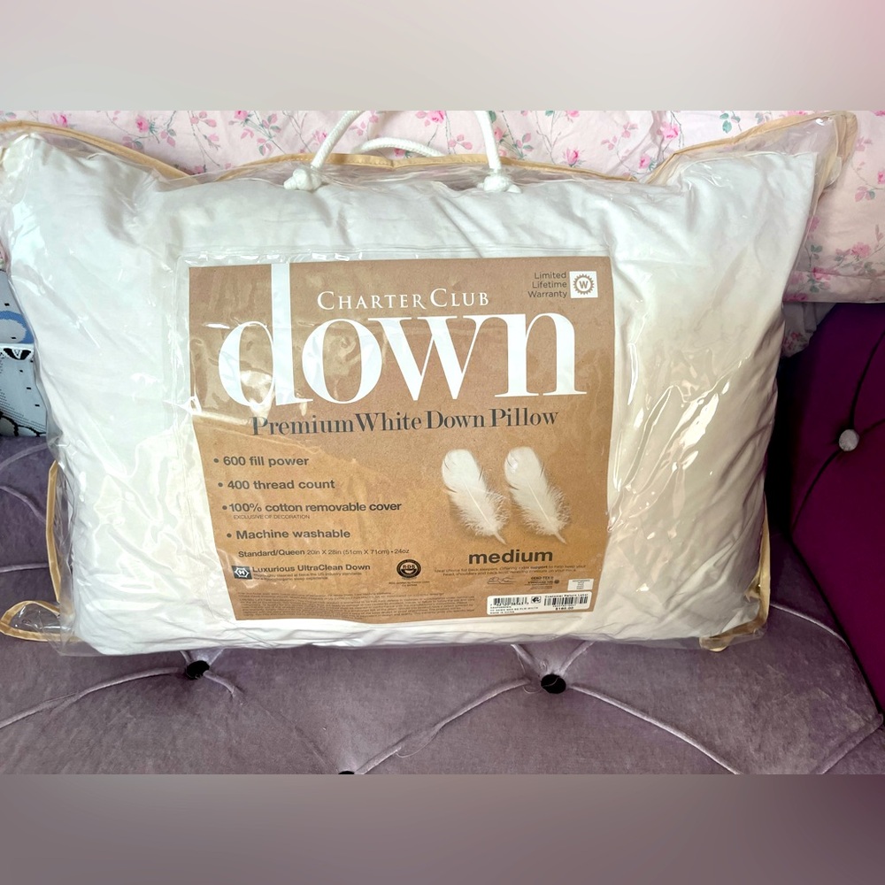 Charter Club White Down Pillow